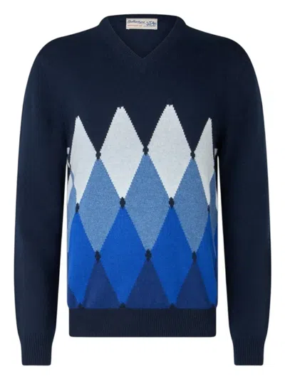 Ballantyne Argyle-pattern Sweater In Blue