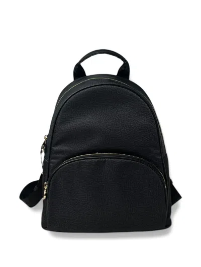 Borbonese Medium Zipped Backpack In Black