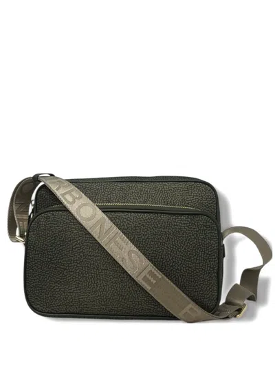 Borbonese Abstract-print Cross Body Bag In Green