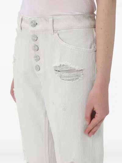 Dondup Koons Distressed Jeans In Gray