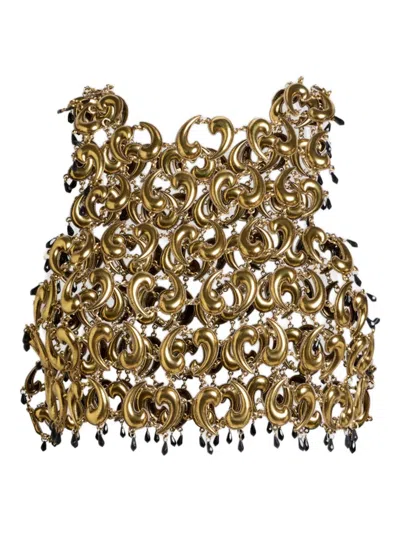 Etro Paisley Chain Crop Top In Brown