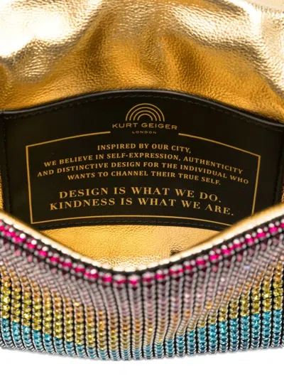 Kurt Geiger Rhinestone-embellished Chain Shoulder Bag In Pink