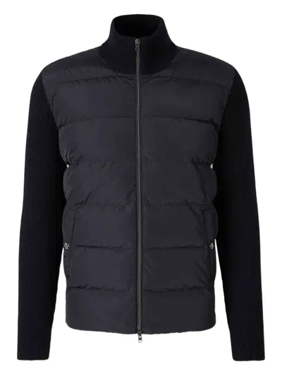 Herno Knitted And Padded Cardigan In Black