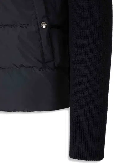 Herno Knitted And Padded Cardigan In Black