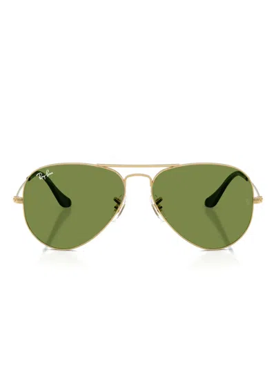 Ray Ban Aviator Sunglasses In Green