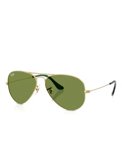 Ray Ban Aviator Sunglasses In Green