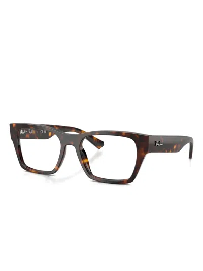 Ray Ban Square-frame Glasses In Brown