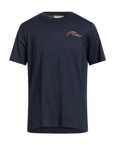 Marni Man T-shirt Midnight Blue Size 40 Cotton