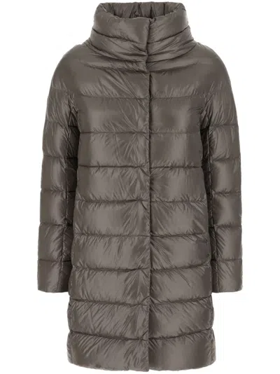 Herno Dove Grey Nylon Down Jacket In Multi