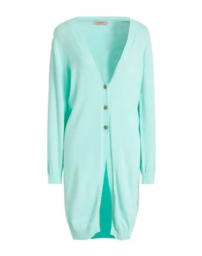 Twinset Woman Cardigan Sky Blue Size S Viscose, Polyester In Blue