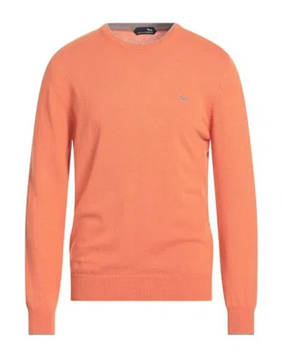 Harmont & Blaine Man Sweater Mandarin Size L Wool, Viscose, Polyamide, Cashmere In Orange