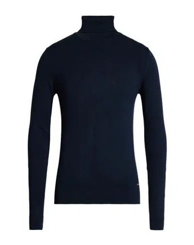 Why Not Brand Man Turtleneck Midnight Blue Size S Viscose, Nylon In Brown
