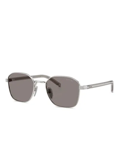 Prada Geometric-frame Sunglasses In Metallic