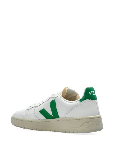Veja V-90 Bicolor Low-top Sneakers In White