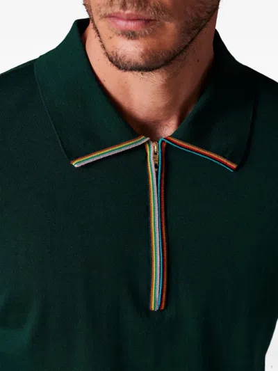 Paul Smith Zip-up Polo Shirt In Green