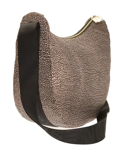 Borbonese Medium Luna Shoulder Bag In Brown
