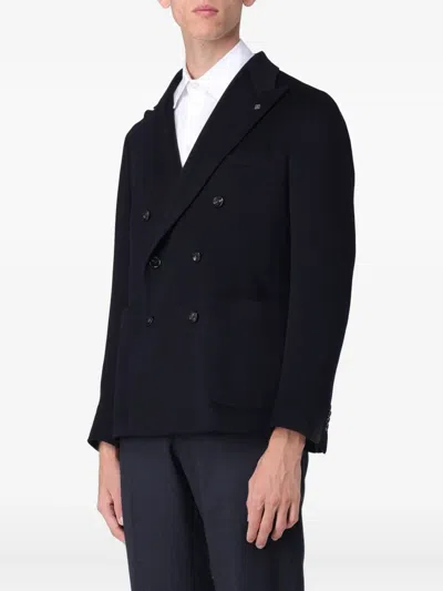 Tagliatore Double-breasted Blazer In Black