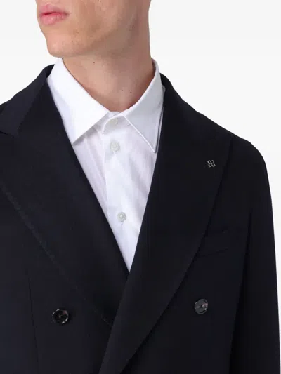 Tagliatore Double-breasted Blazer In Black