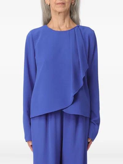 Giorgio Armani Ruffled Top In Blue