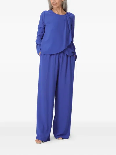 Giorgio Armani Ruffled Top In Blue