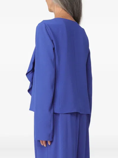 Giorgio Armani Ruffled Top In Blue