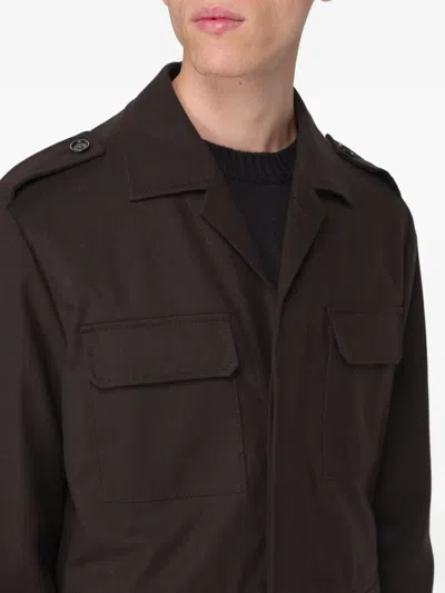 Paolo Pecora Flap-pocket Jacket In Brown