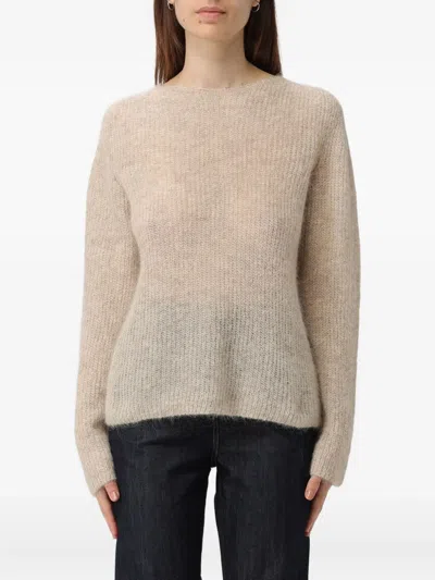 Emporio Armani Round-neck Sweater In Brown