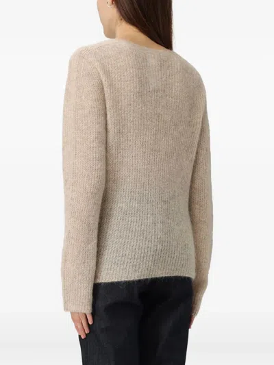 Emporio Armani Round-neck Sweater In Brown