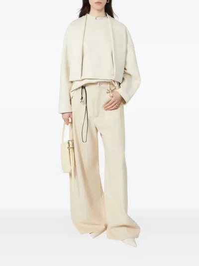 Sportmax Soft Sweatshirt With Double-layer Effect In Neutral