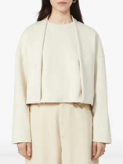 Sportmax Soft Sweatshirt With Double-layer Effect In Neutral