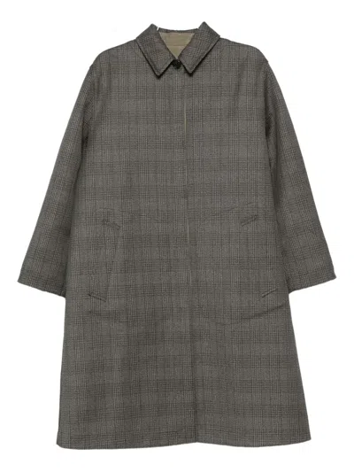 The Row Wool-silk Check Coat In Gray