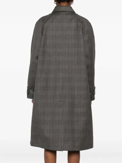 The Row Wool-silk Check Coat In Gray