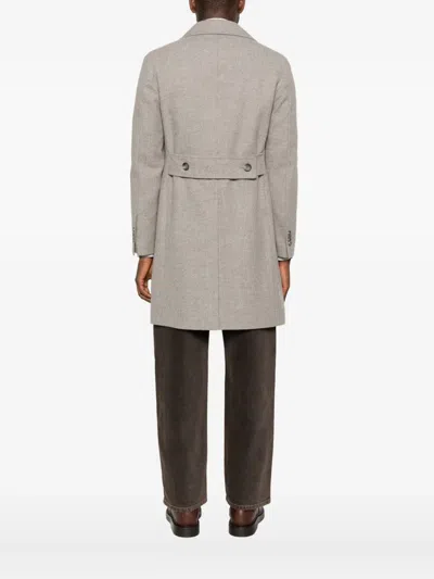 Tagliatore Double-breasted Wool Coat In Gray