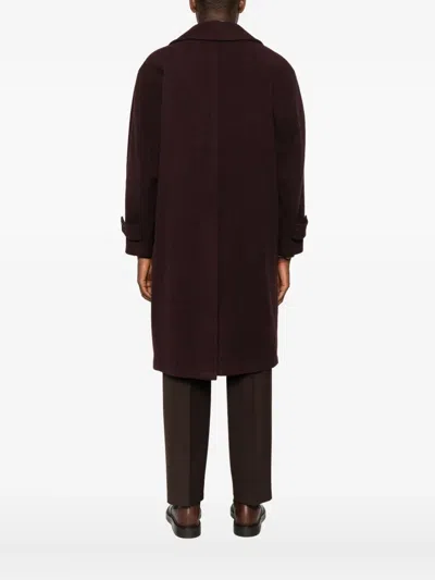 Tagliatore Toggle-fastening Patch-pocket Coat In Burgundy
