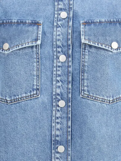 Jacob Cohen Western Cotton Denim Shirt In Blue