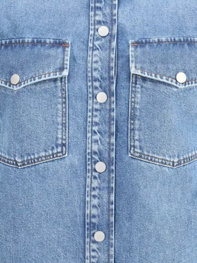 Jacob Cohen Western Cotton Denim Shirt In Blue