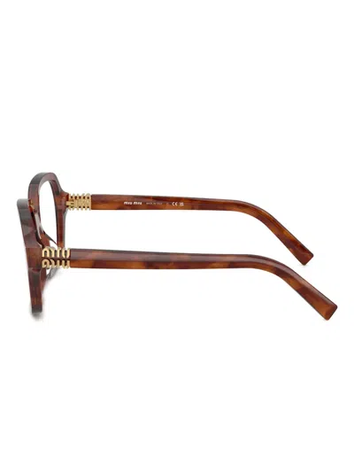Miu Miu Full Frame Plain Mirror In Brown