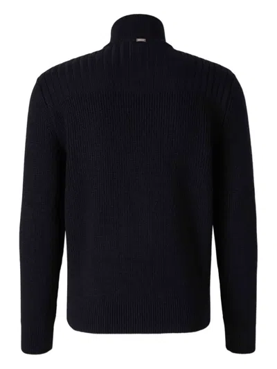 Herno Knitted And Padded Cardigan In Black