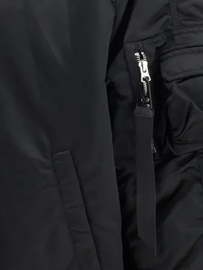 Alpha Industries Drawstring Hooded N-2b Bomber Jacket With Magnetic Closure In Black