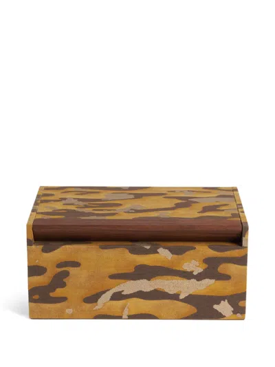 L'objet Fortuny Camo Isole Box (26cm X 18 Cm) In Brown