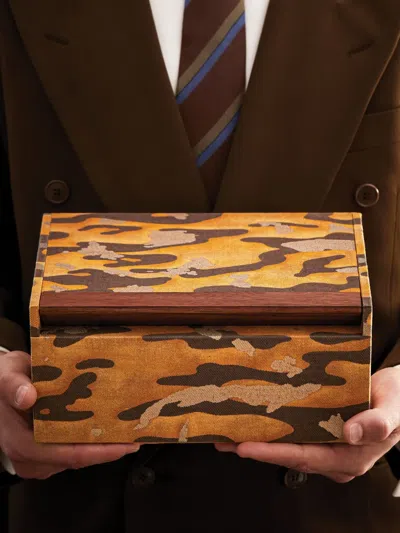 L'objet Fortuny Camo Isole Box (26cm X 18 Cm) In Brown