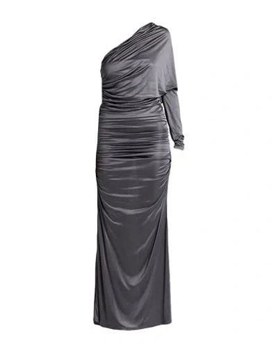 Atlein Woman Maxi Dress Grey Size 8 Viscose In Gray