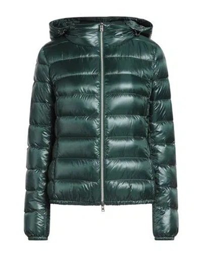 Herno Iconico Woman Puffer Dark Green Size 14 Polyamide In Green