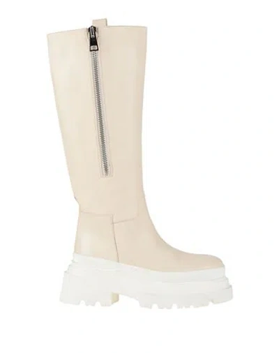 Plan C Woman Boot Ivory Size 8 Soft Leather In White