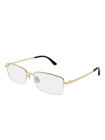 Cartier Brille Mit Eckigem Gestell In Gold