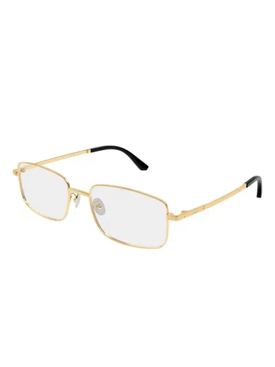 Cartier Brille Mit Eckigem Gestell In Gold