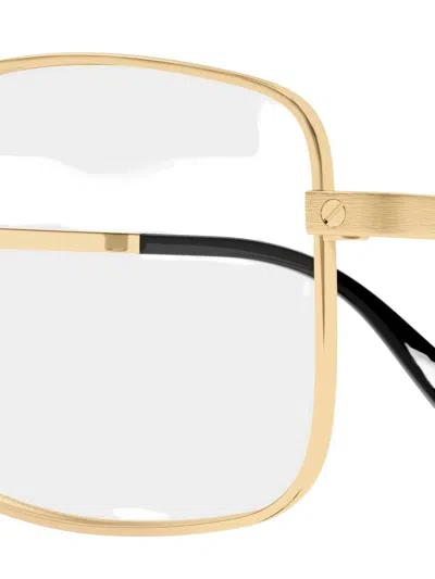 Cartier Brille Mit Eckigem Gestell In Gold