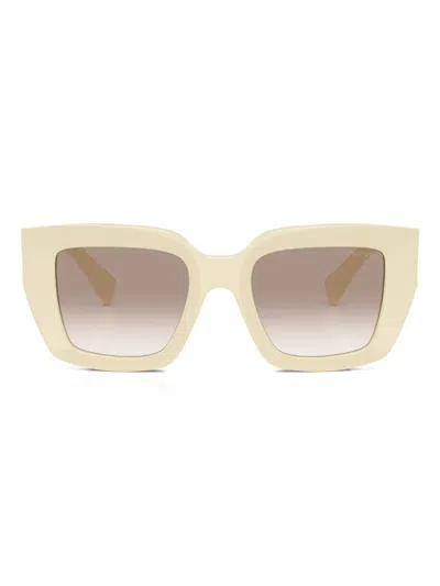 Miu Miu Sonnenbrille Mit Eckigem Gestell In White