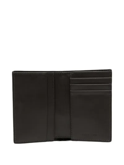 Michael Kors Hudson Pebbled Leather Folio Card Case In Brown