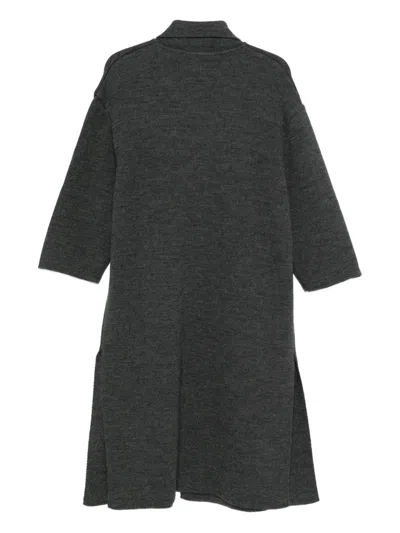 Ma'ry'ya Patch-pockets Cardi-coat In Gray